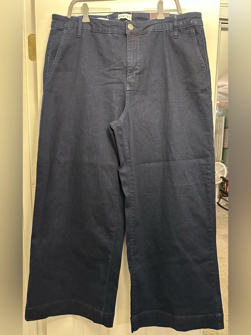 💙🔥👖 Ava & Viv Women's Wide Leg High Rise Relaxed Fit Stretchy Jeans Size 18R